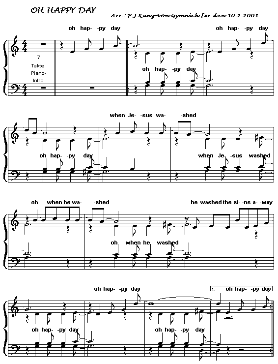 Peter Josef Kunz-von Gymnich : Oh Happy Day SATB