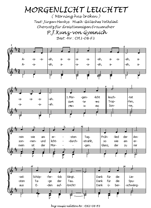 Noten Morgenlicht Leuchtet SAA