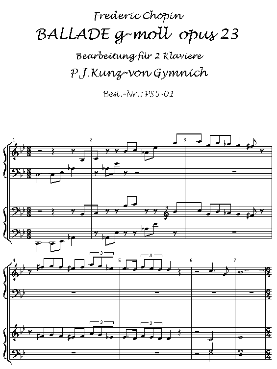 Frederic Chopin : opus 23 : Ballade g-moll