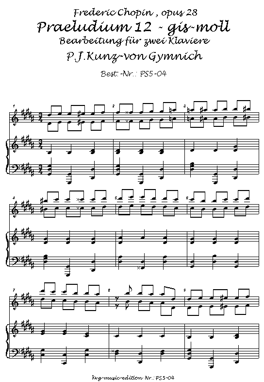 Frederic Chopin: opus 28 : Praeludium 12 gis-moll